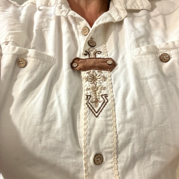 Embroidered and embellished heavy organic cotton long sleeve shirt Germany - Picture 10 of 11